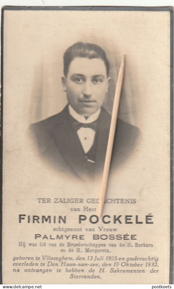 Vlissegem, De Haan, 1932, Firmin Pockelé, Bossée - Andachtsbilder