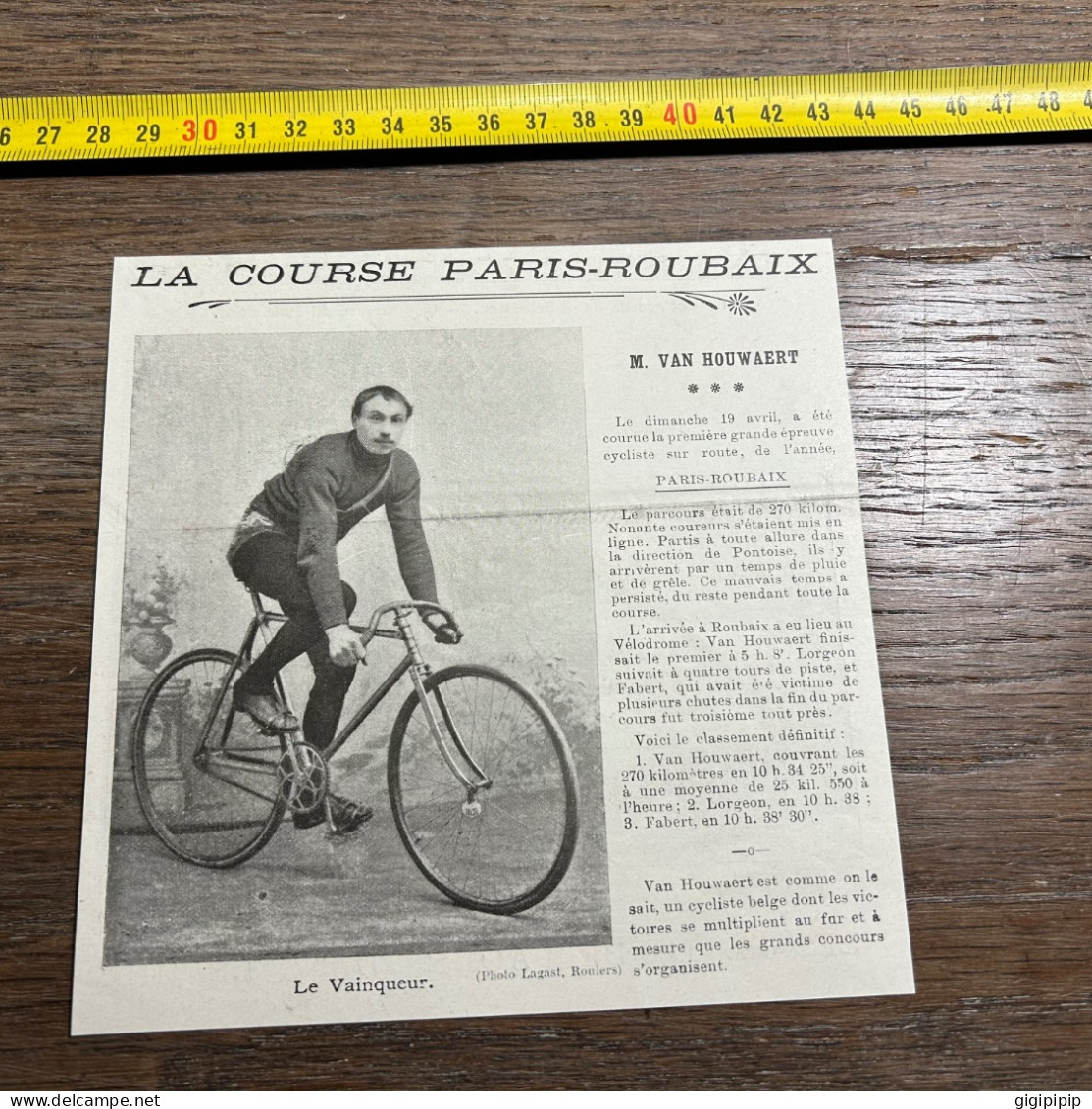 1908 PATI COURSE PARIS-ROUBAIX VAN HOUWAERT - Collections