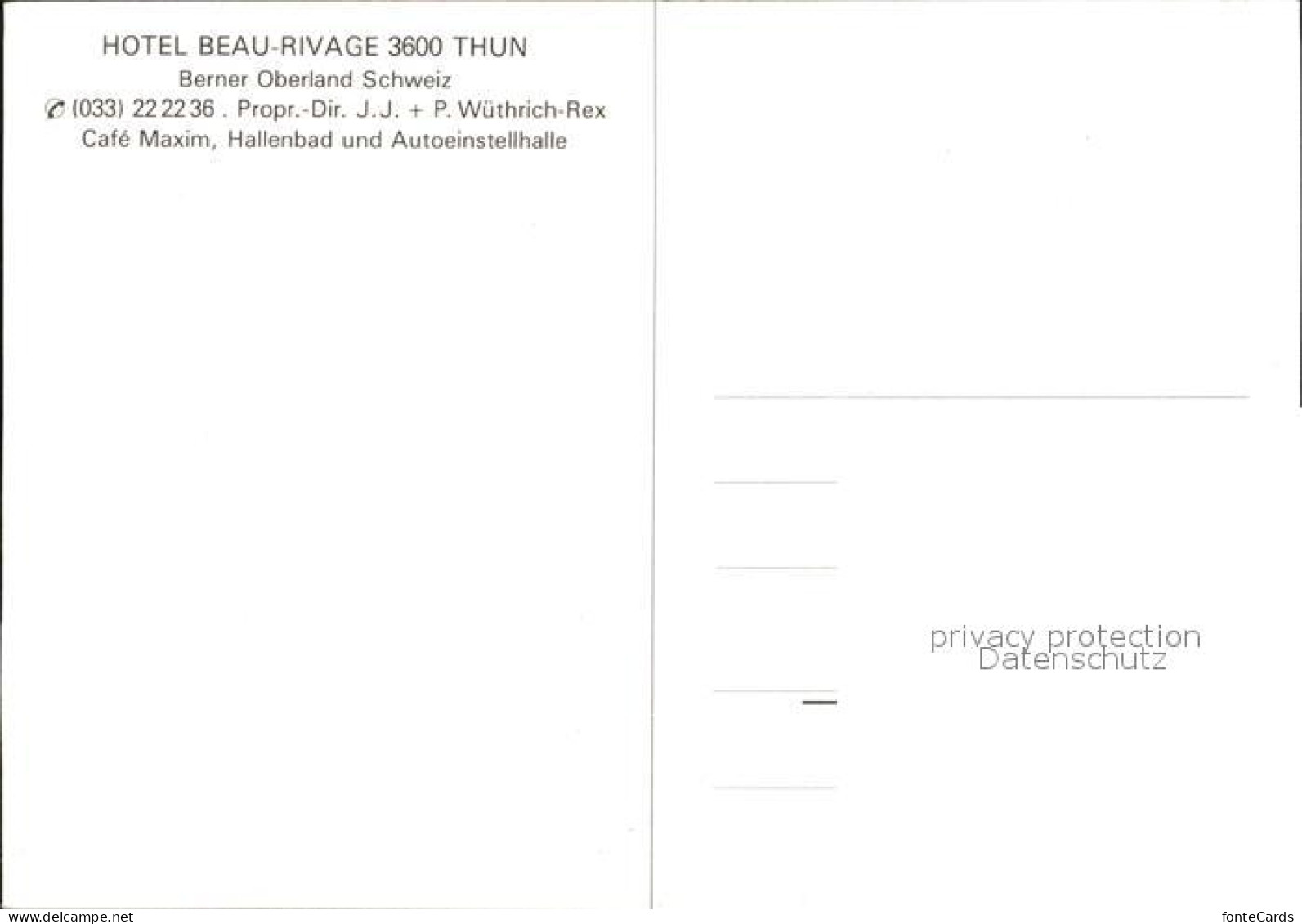 12313335 Thun BE Hotel Beau Rivage  Thun - Altri & Non Classificati