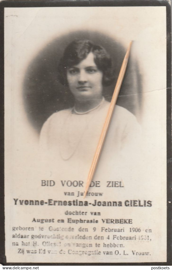 Oostende, 1931, Yvonne Gielis, Verbeke - Imágenes Religiosas