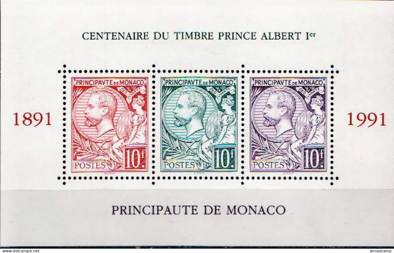 Monaco MNH SS - Stamps On Stamps