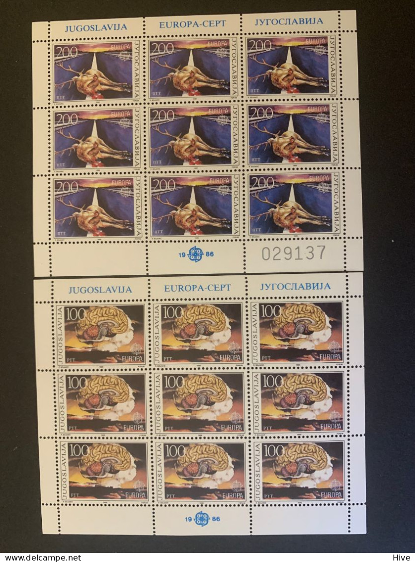 YUGOSLAVIA,1986 Fauna EUROPA CEPT MNH - Unused Stamps