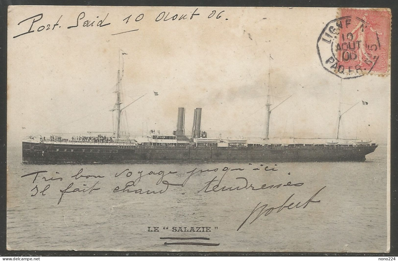 Carte P De 1906 ( Paquebot / Le Salazie ) - Steamers