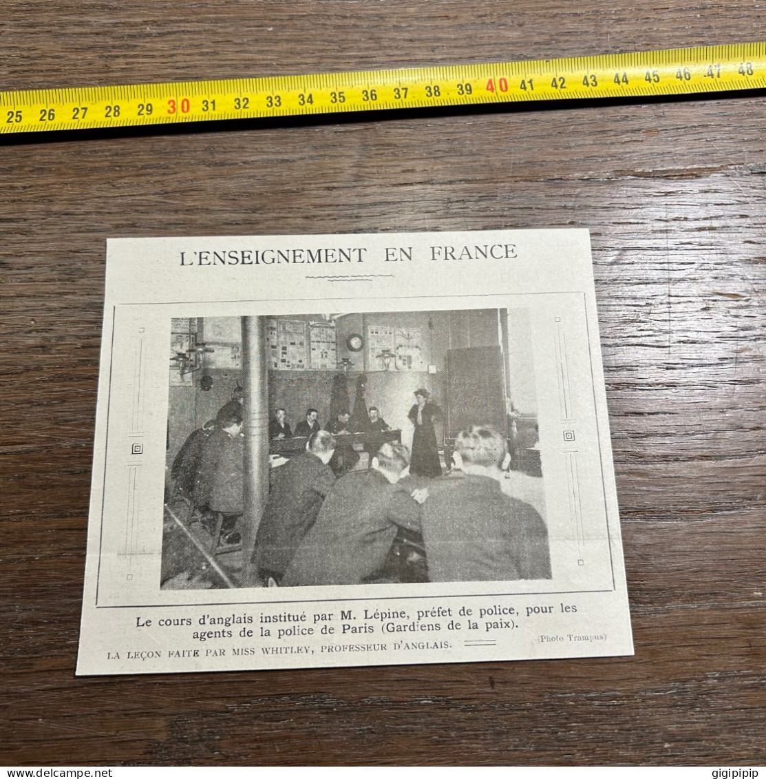 1908 PATI Cours D'anglais Institué Par M. Lépine Agents De Police Paris MISS WHITLEY, - Sammlungen