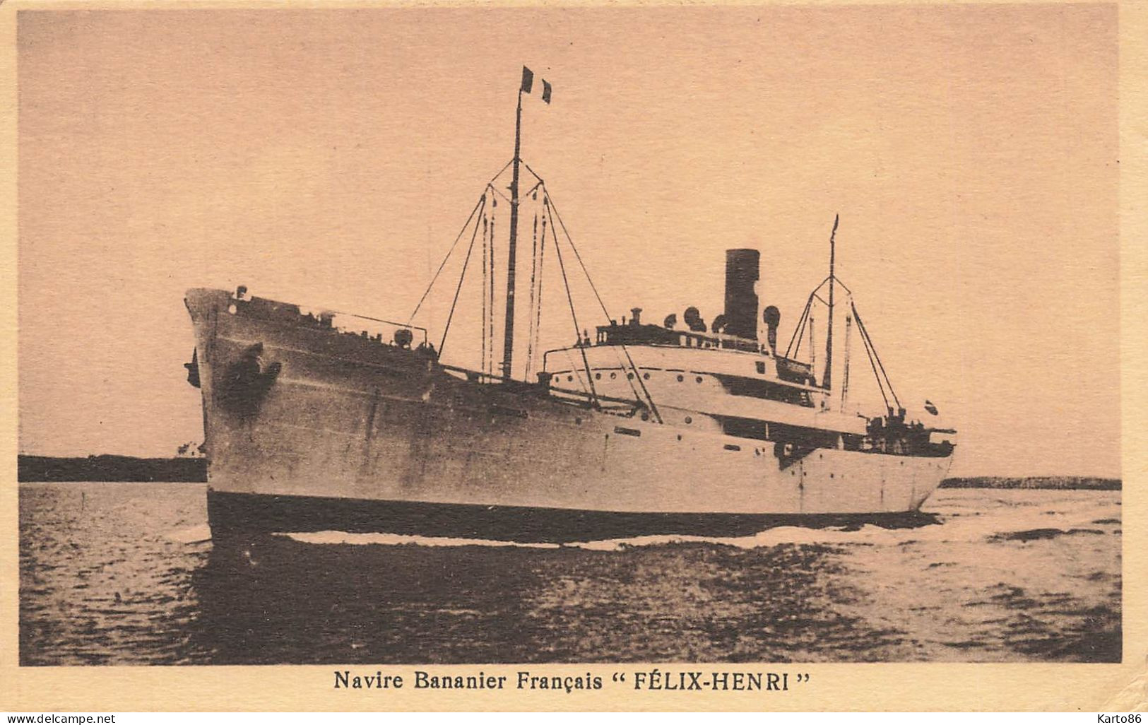Bateau Cargo Commerce , Navire Bananier Français " FELIX HENRI " * Société Agences Maritimes Henry LESAGE Nantes Havre - Handel