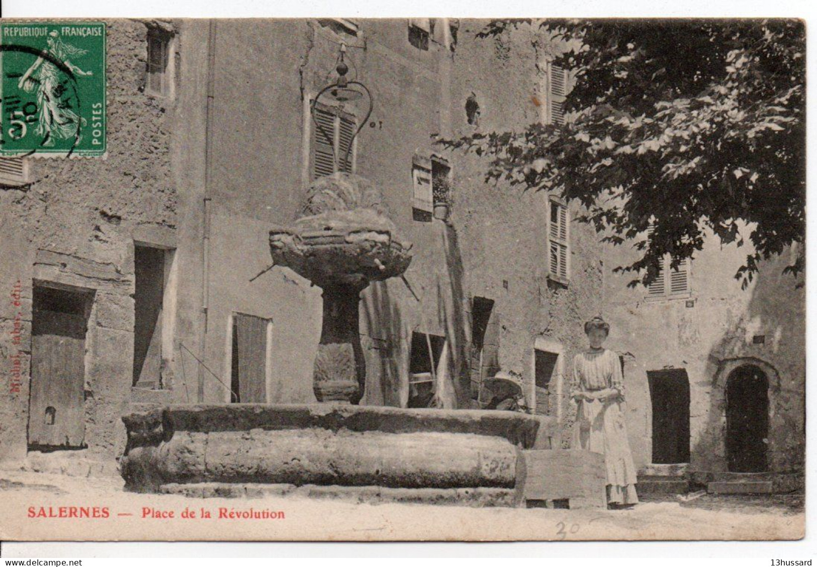 Carte Postale Ancienne Salernes - Place De La Révolution - Salernes