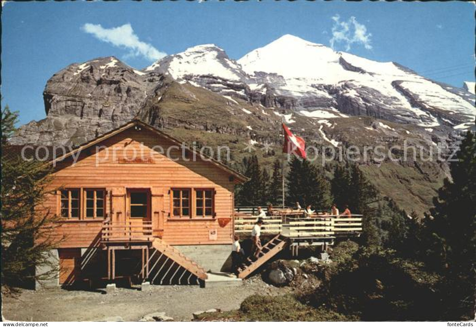 12278855 Kandersteg BE Bergrestaurant Sunnbuehl Flagge Altels Tatlishoerner Bern - Other & Unclassified