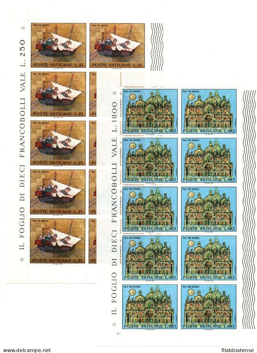 1972 - Vaticano 518/19 Salviamo Venezia - Minifogli   ++++++ - Nuovi