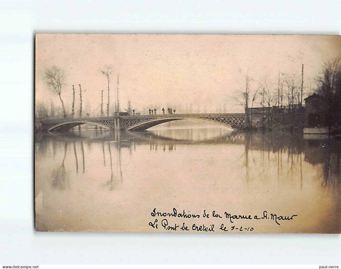SAINT MAUR : Inondation 1910, Le Pont De Creteil - Très Bon état - Saint Maur Des Fosses