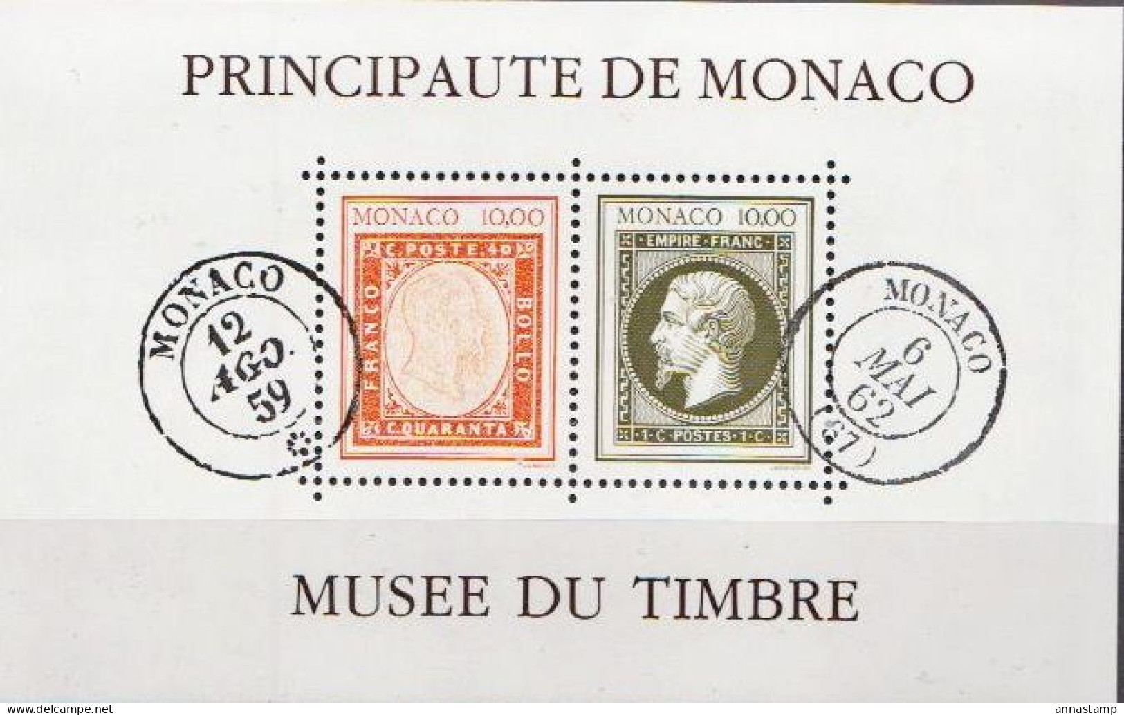 Monaco MNH Minisheet - Briefmarken Auf Briefmarken