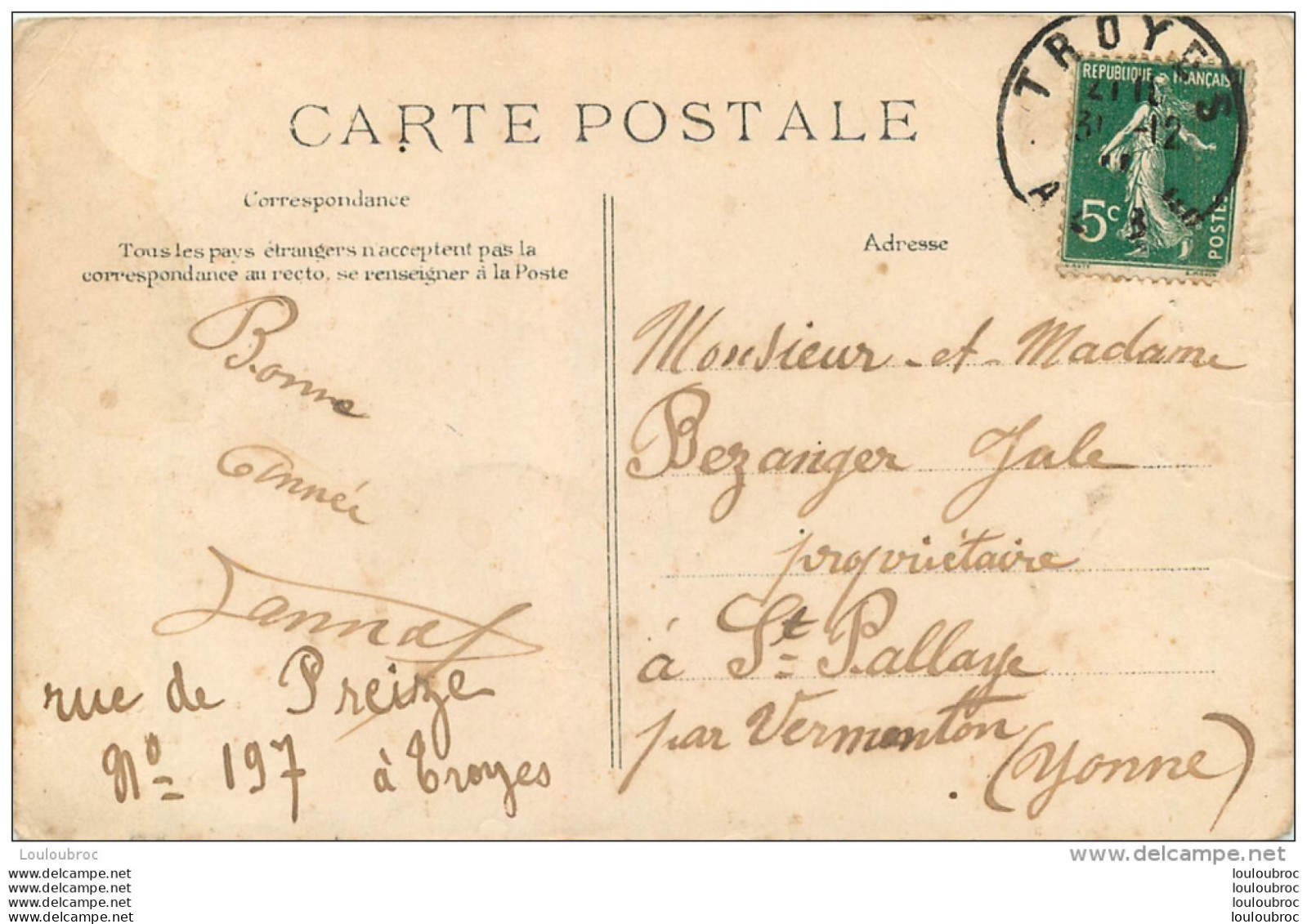 GRAND CIRCUIT D'AVIATION DE L'EST  PREMIERE ETAPE PARIS TROYES  BD GAMBETTA A TROYES - ....-1914: Precursors