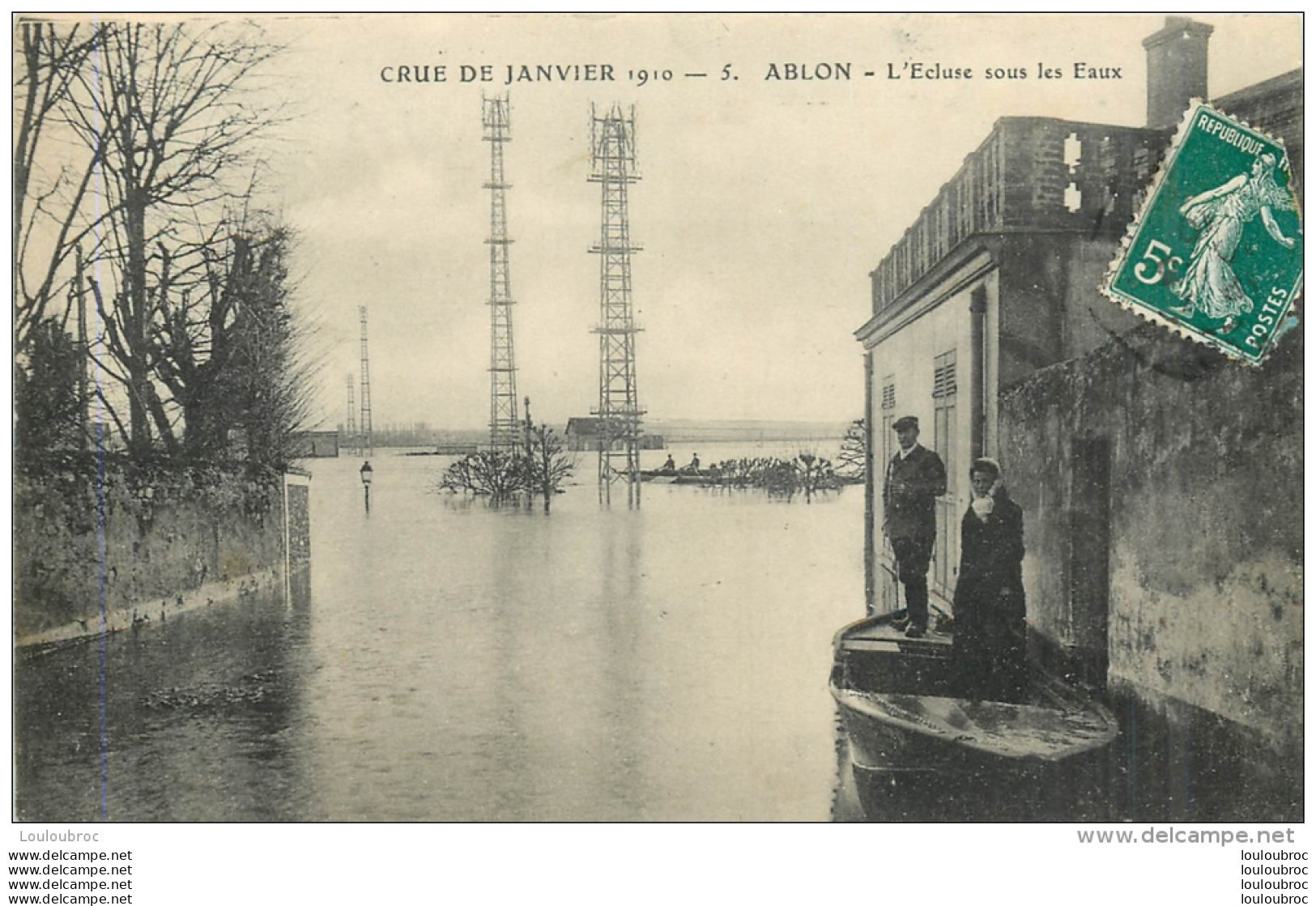 ABLON CRUE DE JANVIER 1910 ECLUSE SOUS LES EAUX - Ablon Sur Seine