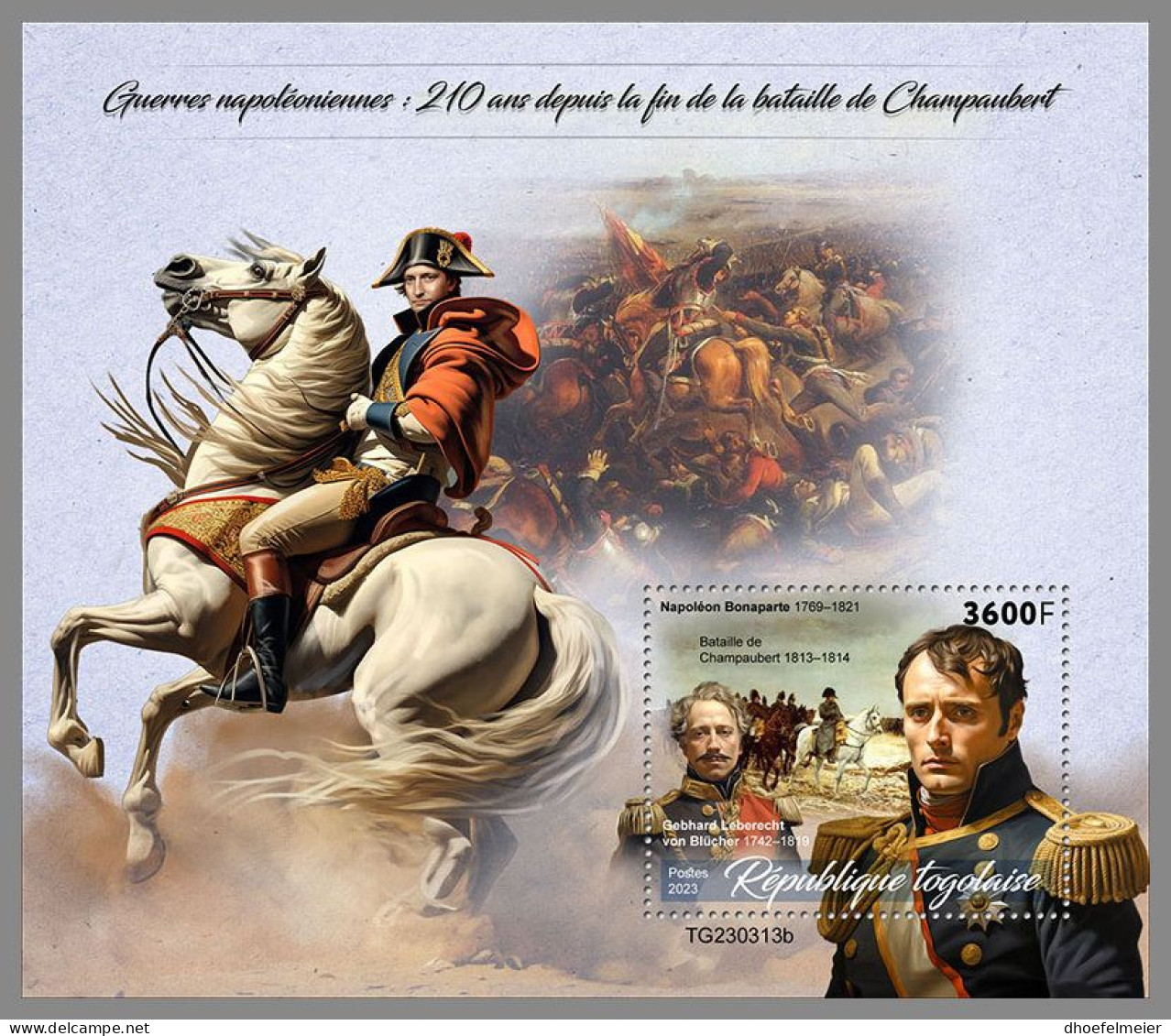 TOGO 2023 MNH Napoleon Bonaparte Battle Of Champaubert S/S – IMPERFORATED – DHQ2418 - Révolution Française