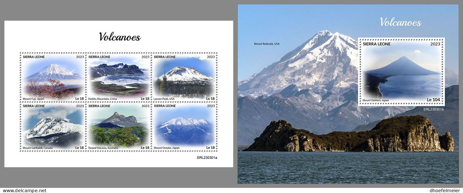 SIERRA LEONE 2023 MNH Volcanoes Vulkane M/S+S/S – IMPERFORATED – DHQ2418 - Volcans
