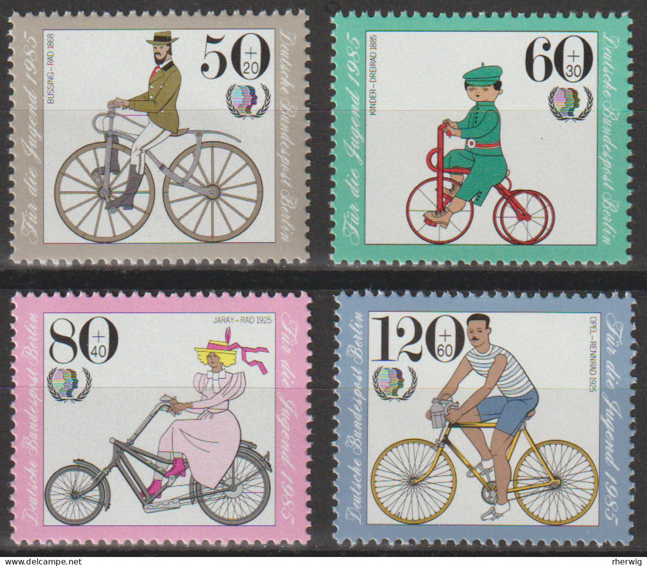 Berlin, 1985, Mi.Nr.735-738 ** -  Ein Satz  "Jugend: Historische Fahrräder" - Neufs