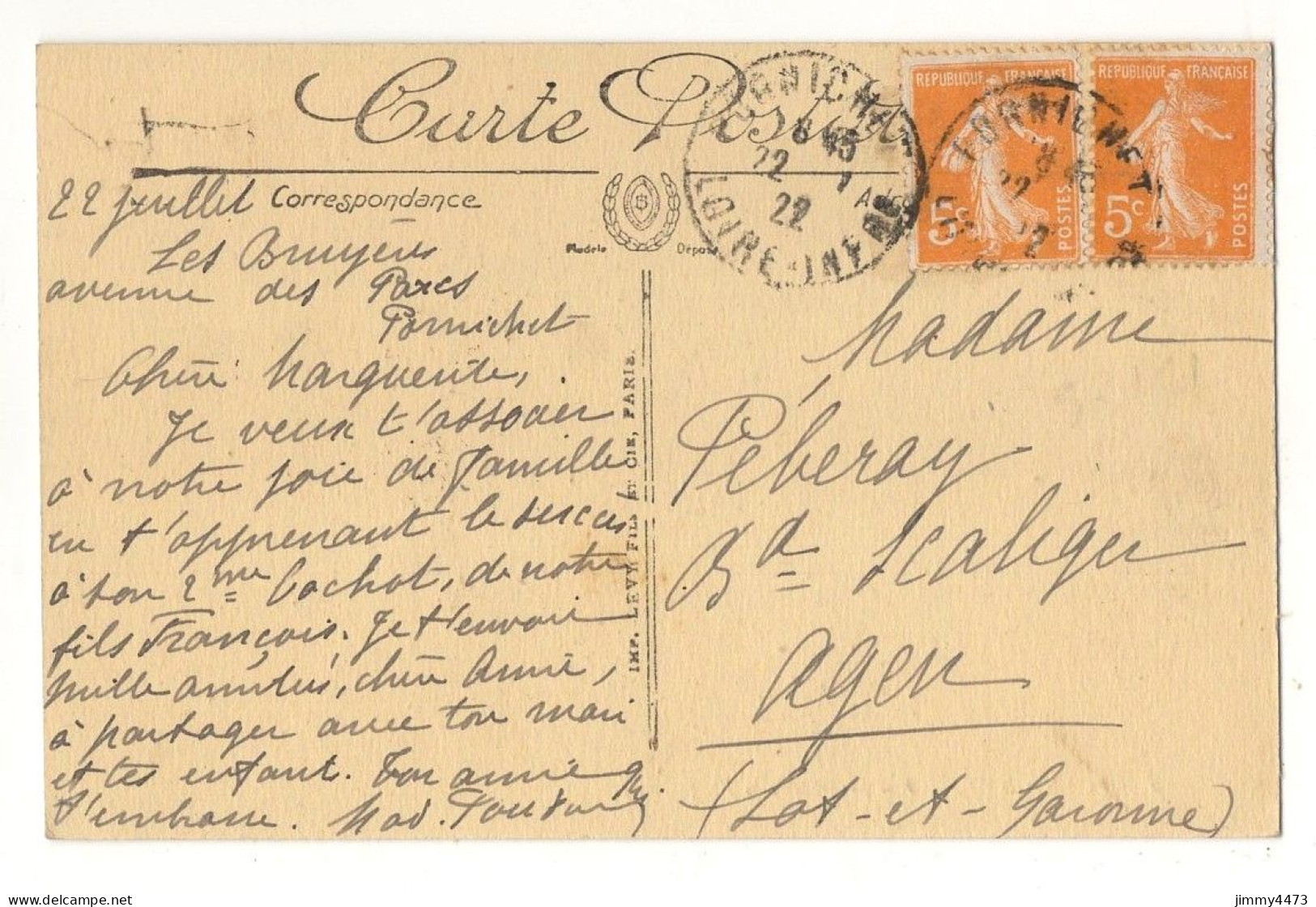 CPA - PORNICHET En 1922 (Loire-Inf.) Vue Générale De La Plage ( Bien Animée ) N° 2 - L L - Imp. Lévy Fils Et Cie Paris - Pornichet