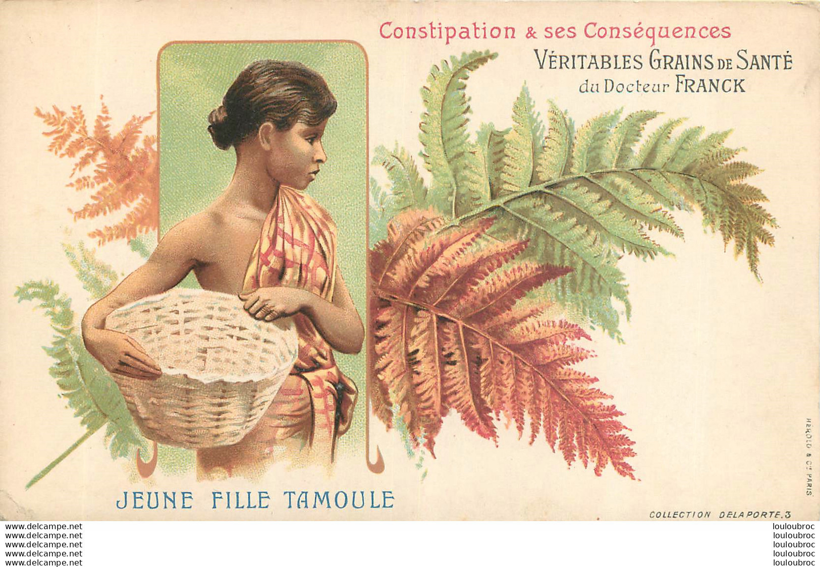 JEUNE FILLE TAMOULE INDE PUBLICITE VERITABLES GRAINS DE SANTE DU DOCTEUR FRANCK - Advertising