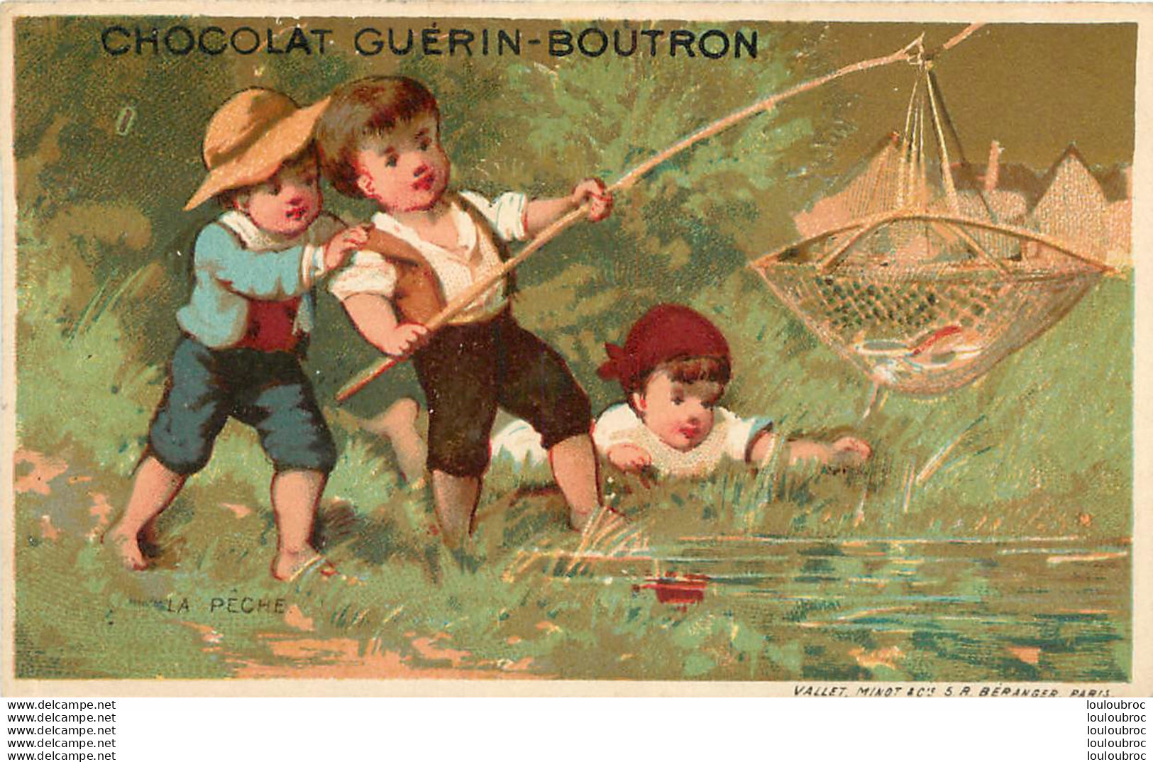 CHROMO DOREE CHOCOLATS GUERIN BOUTRON LITH VALLET MINOT LA PECHE - Guerin Boutron