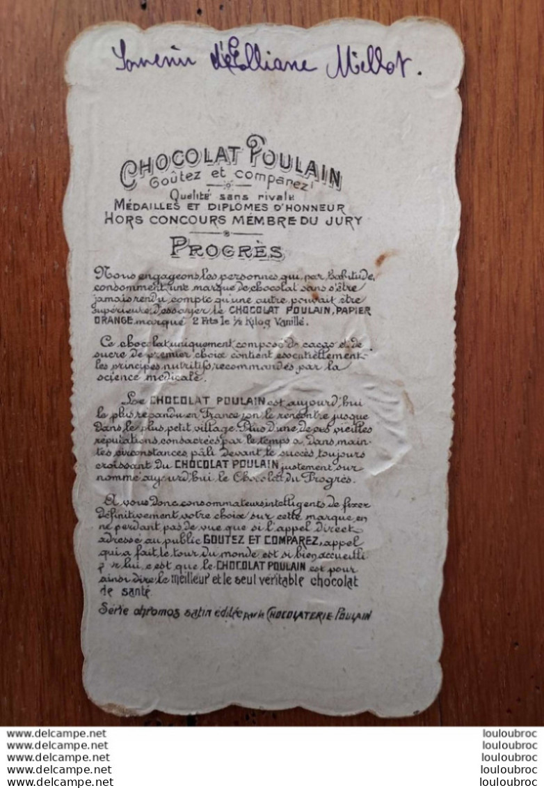 CHROMO CHOCOLAT POULAIN SERIE SATIN FORMAT 13 X 7 CM - Poulain