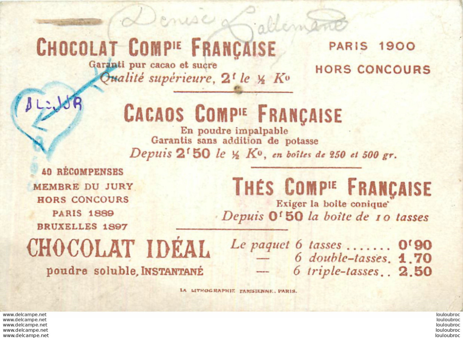 CHROMO CHOCOLATS ET THES COMPAGNIE FRANCAISE  LETTRE R  RUSSE - Sonstige & Ohne Zuordnung