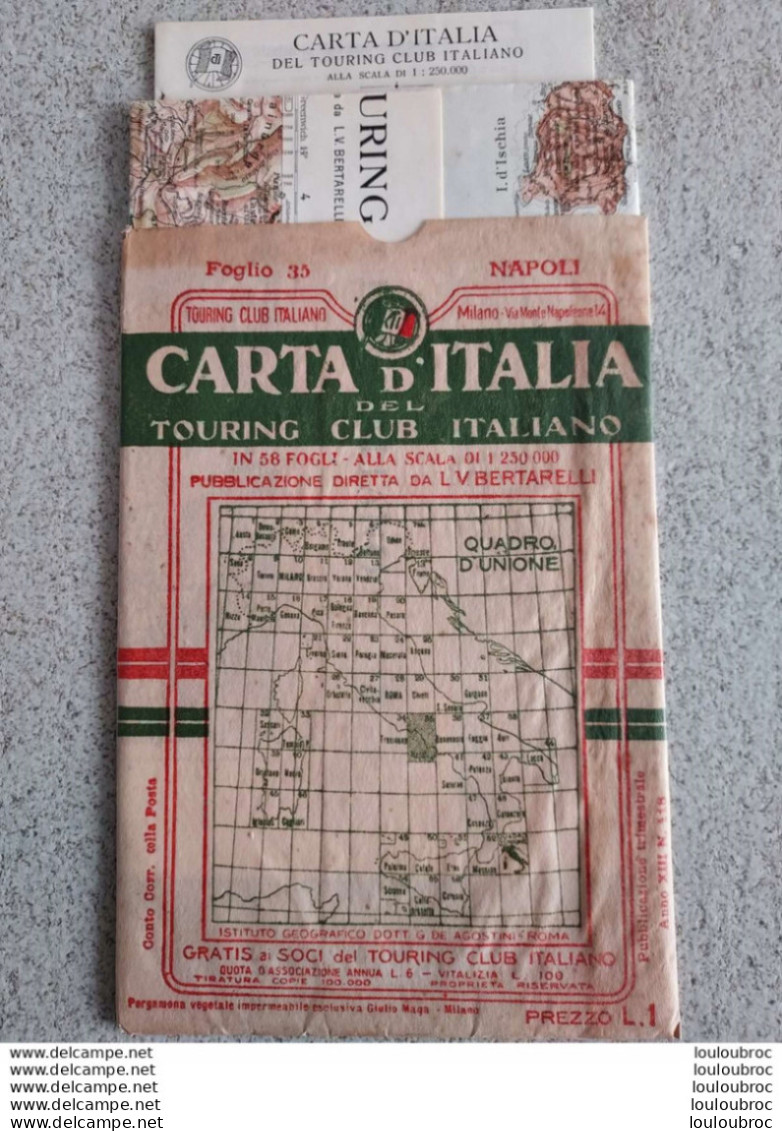 CARTA D'ITALIA DEL TOURING CLUB ITALIANO FOGLI 35 NAPOLI R3 - Geographical Maps
