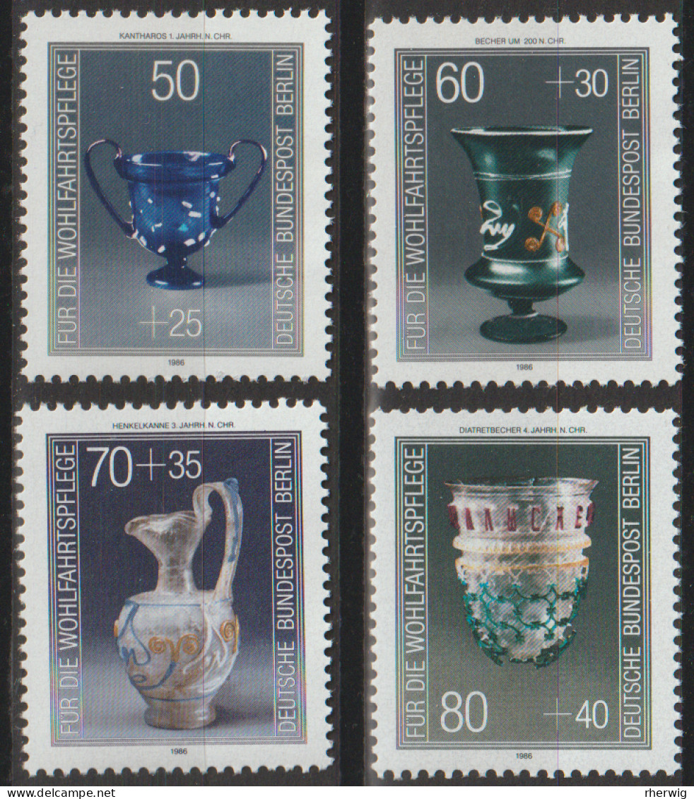 Berlin, 1986, Mi.Nr.765-768 ** -  Ein Satz  "Wohlfahrt. Kostbare Gläser" - Unused Stamps