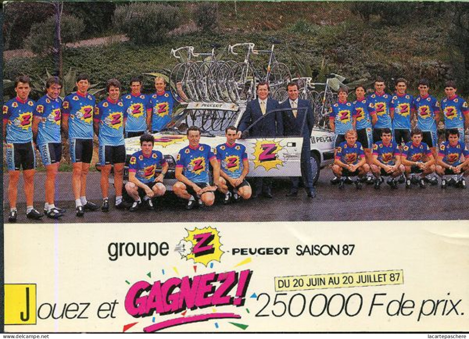 X127775 SPORT CYCLISME BICYCLETTE VELO GROUPE Z PEUGEOT SAISON 1987 COUREUR CYCLISTE COUREURS CYCLISTES - Cycling