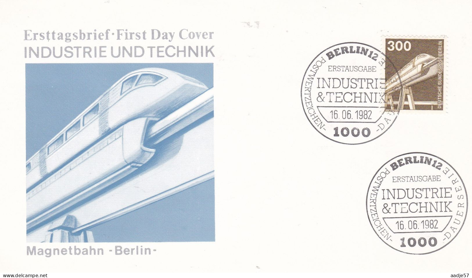 Germany Berlin 1982 - Michel Nr. 672 FDC - Industrie Und Technik Magnetbahn - Trains