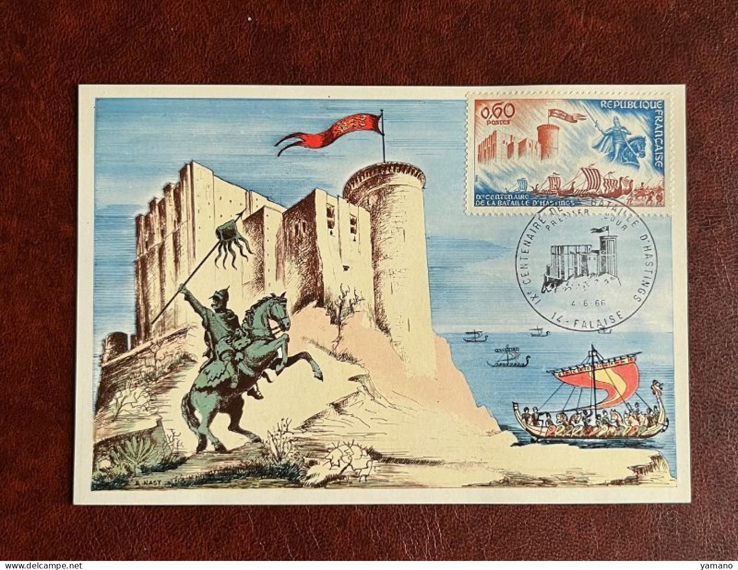 FRANCE 1966 -  Carte Postale Premier Jour Falaise  - IXè Centenaire De La Bataille De Hastings - Kaartbrieven