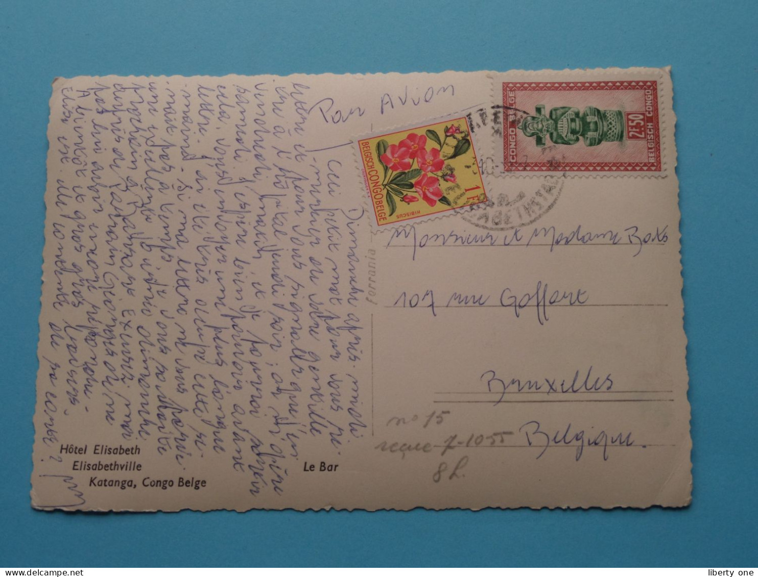 Hôtel ELISABETH " Le BAR " > ELISABETHVILLE > KATANGA > CONGO BELGE > 1955 ( Zie/Voir ++ Scans ) ! - Belgian Congo