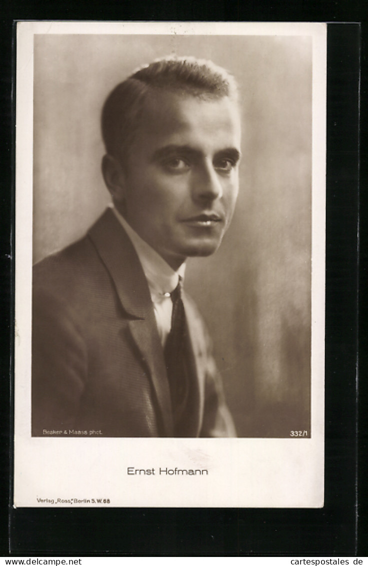 AK Portrait Des Schauspielers Ernst Hofmann  - Attori