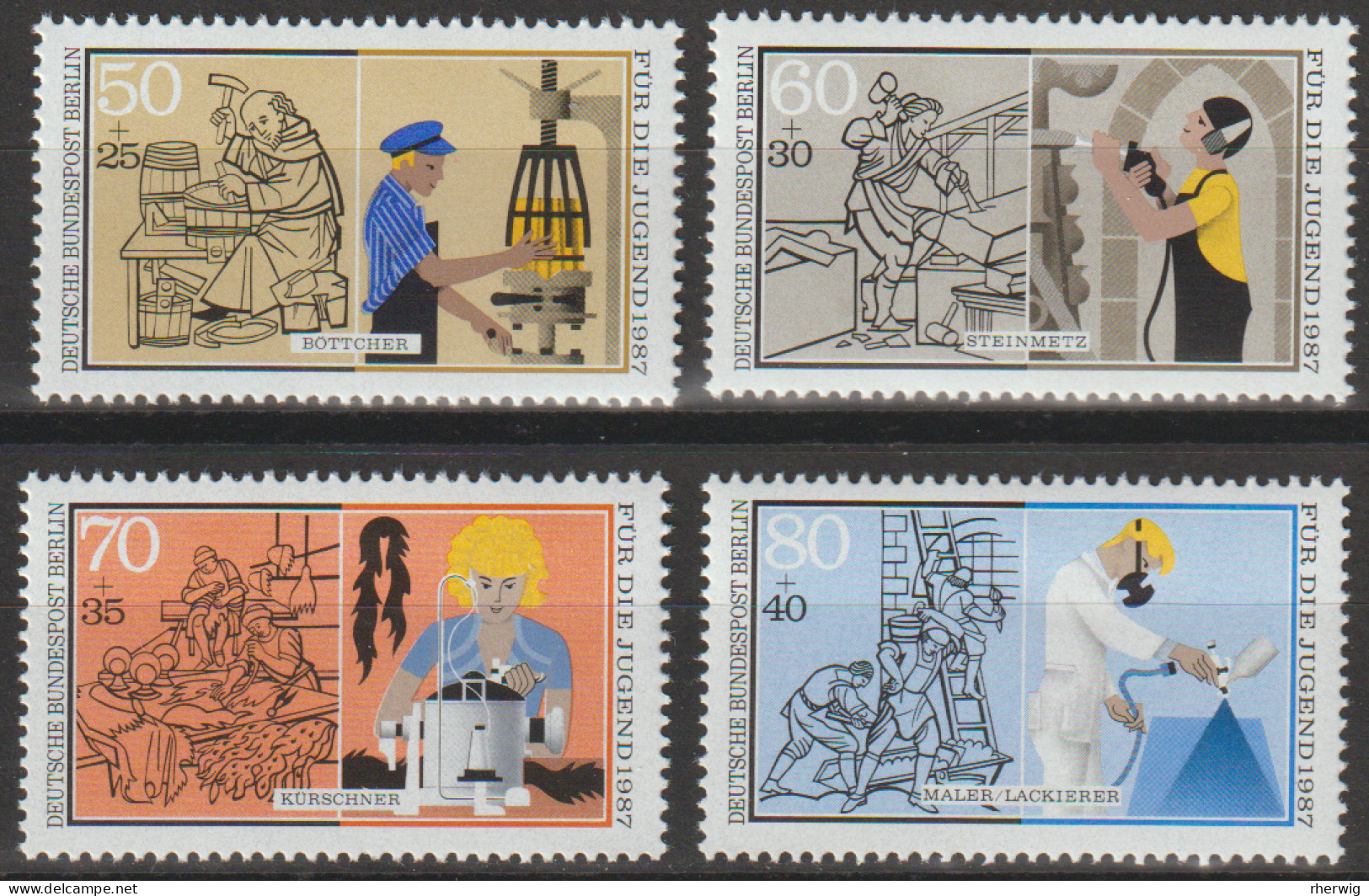 Berlin, 1987, Mi.Nr. 780-783 ** -  Ein Satz "Jugend: Handwerksberufe" - Unused Stamps