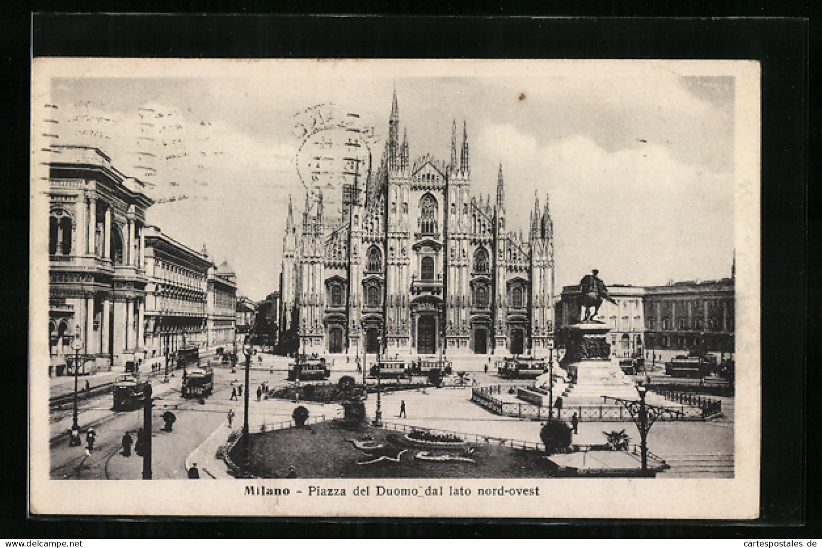 AK Milano, Piazza Del Duomo Dal Lato Nord-ovest, Strassenbahnen  - Tramways