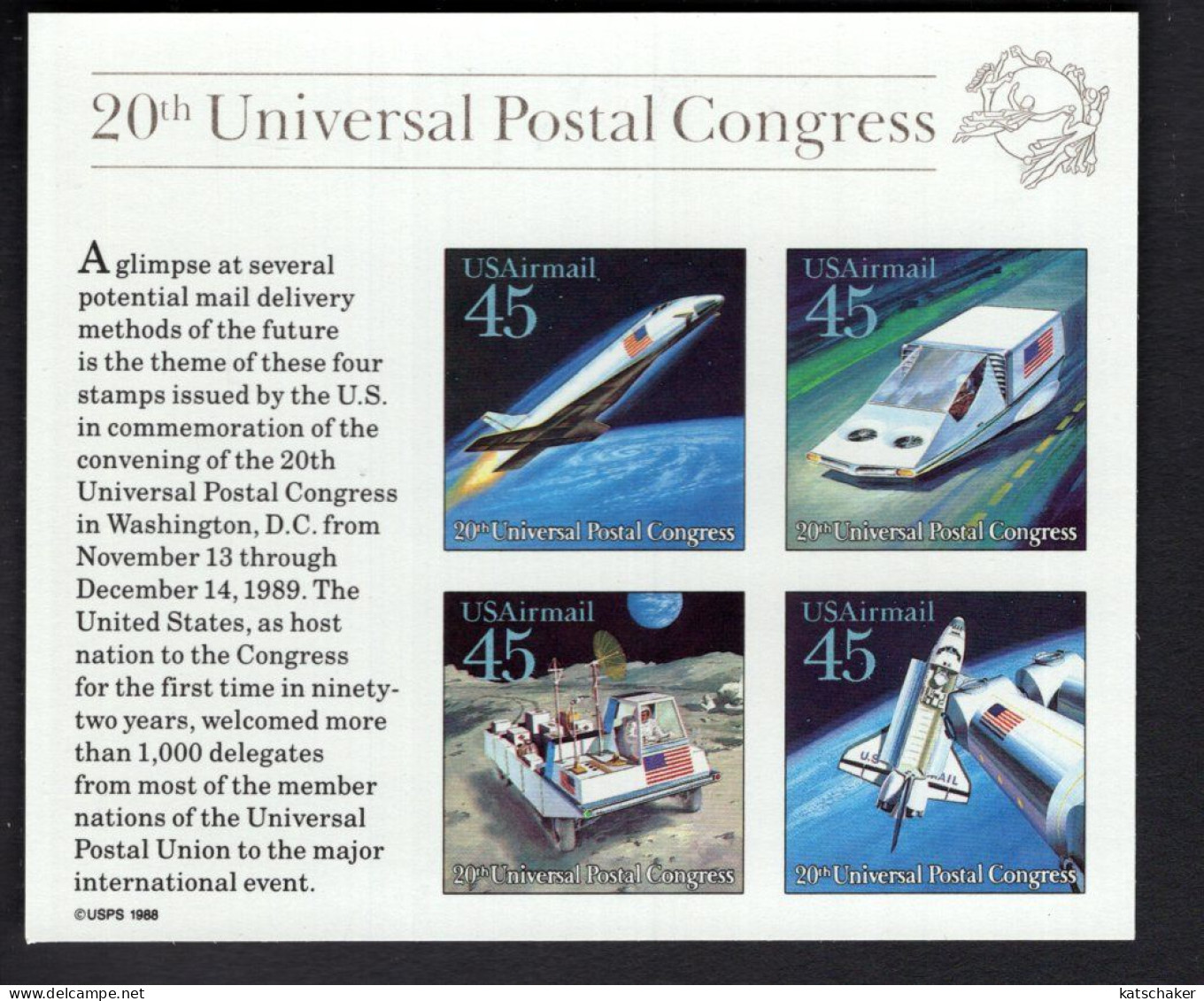 2021662319  1989 SCOTT C126 (XX) POSTFRIS MINT NEVER HINGED  - 20TH UNIVERSAL POSTAL CONGRESS - U.P.U. - 3b. 1961-... Unused