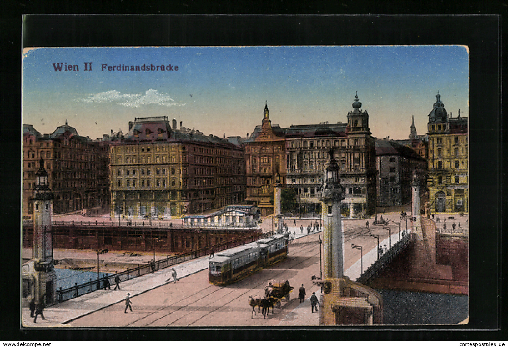 AK Wien II., Ferdinandbrücke Mit Strassenbahn  - Tram