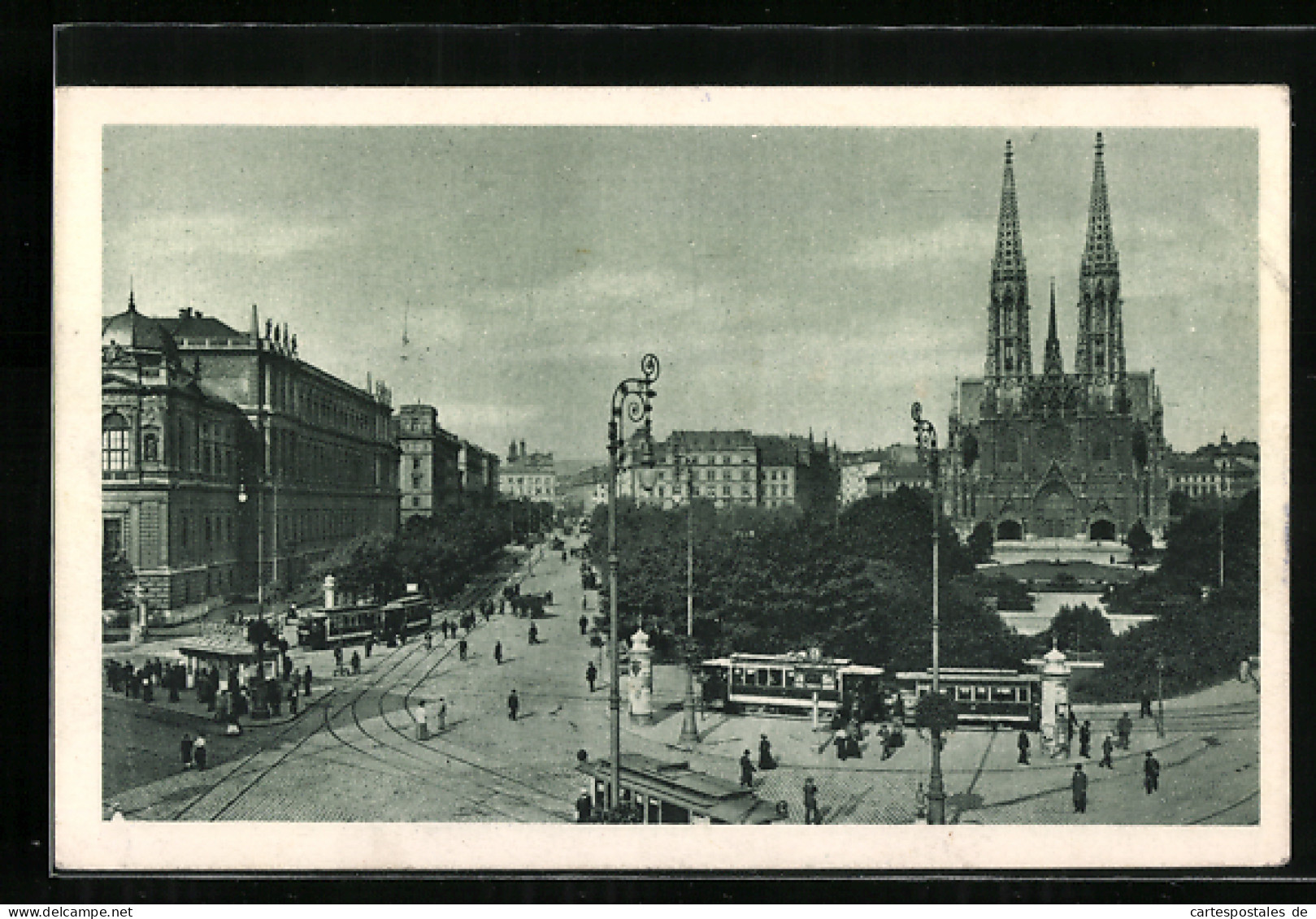 AK Wien I., Strassenbahnen Am Freiheitsplatz  - Tramways