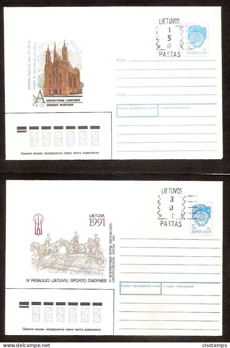 Lithuania 1992●Reprinted (Provisory) Cover●1.50 & 3.00● 2x Various - Litauen