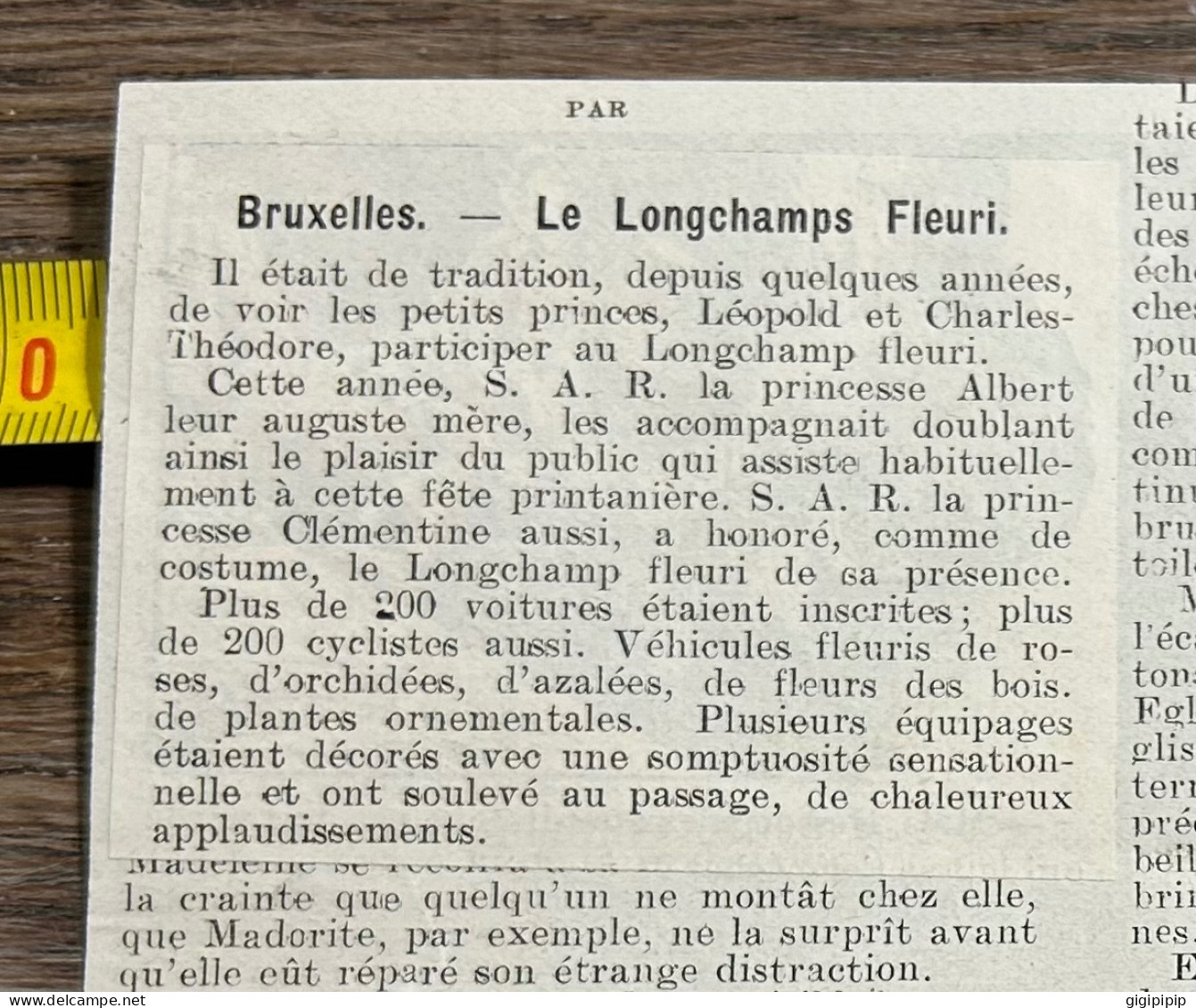 1908 PATI AU LONGCHAMPS FLEURI DE BRUXELLES Princesse Clémentine Et Le Bourgmestre De Mot. - Collections