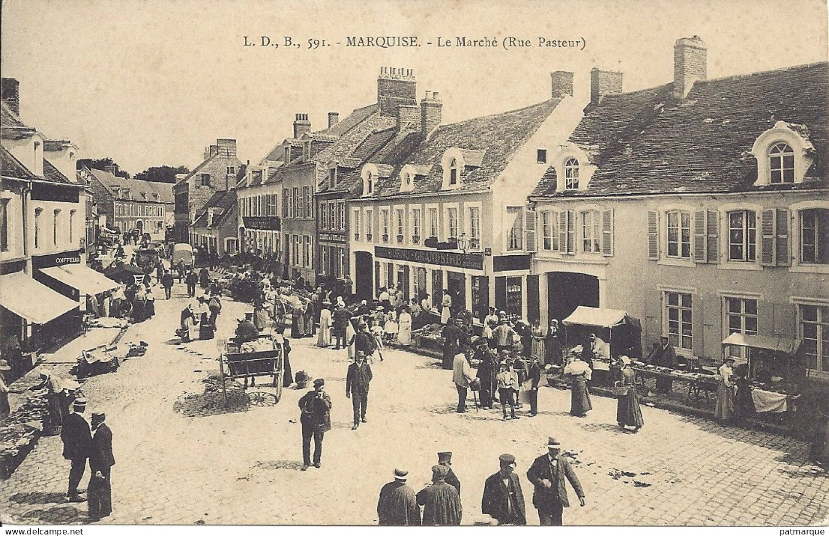 62 . Marquise -  Le Marché ( Rue Pasteur) - LDB 591 - Marquise
