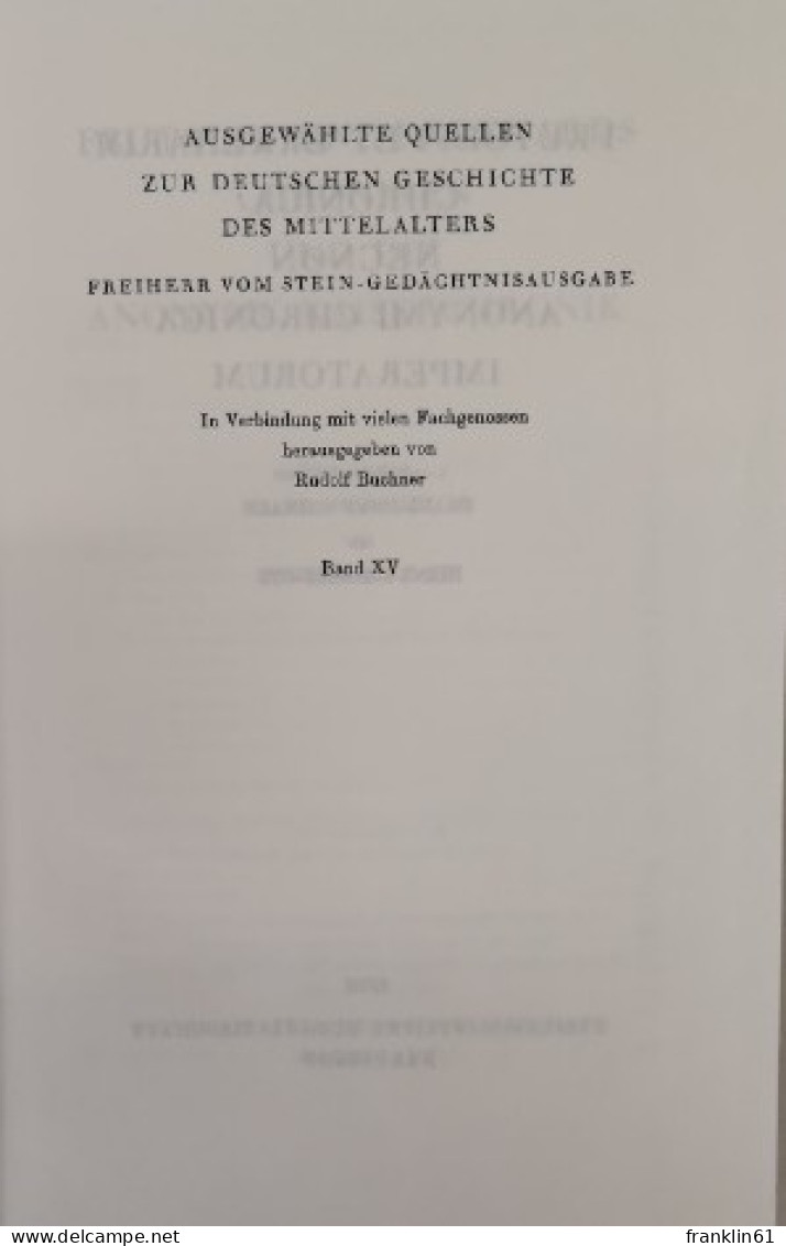 Frutolfs Und Ekkehards Chroniken Und Die Anonyme Kaiserchronik. - 4. Neuzeit (1789-1914)