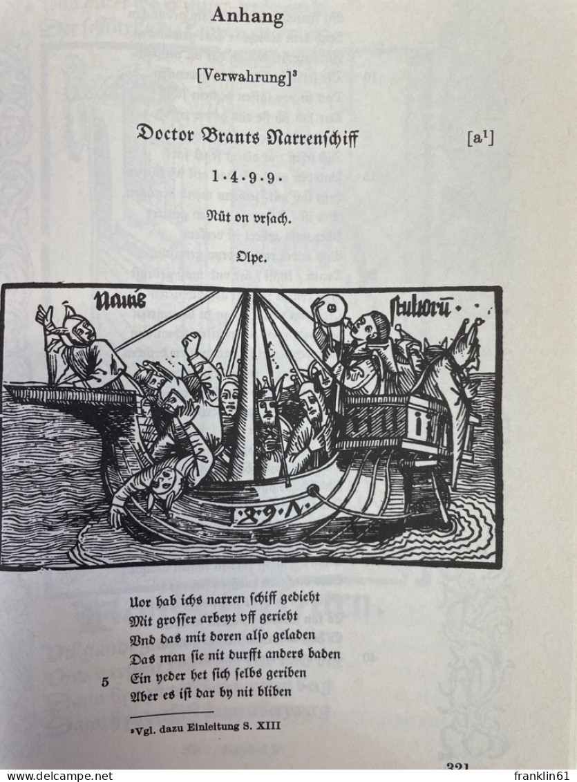 Das Narrenschiff : nach der Erstausgabe (Basel 1494) mit den Zusätzen der Ausgaben von 1495 und 1499 sowie de