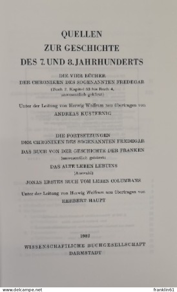 Quellen Zur Geschichte Des 7. Und 8. Jahrhunderts. - 4. 1789-1914