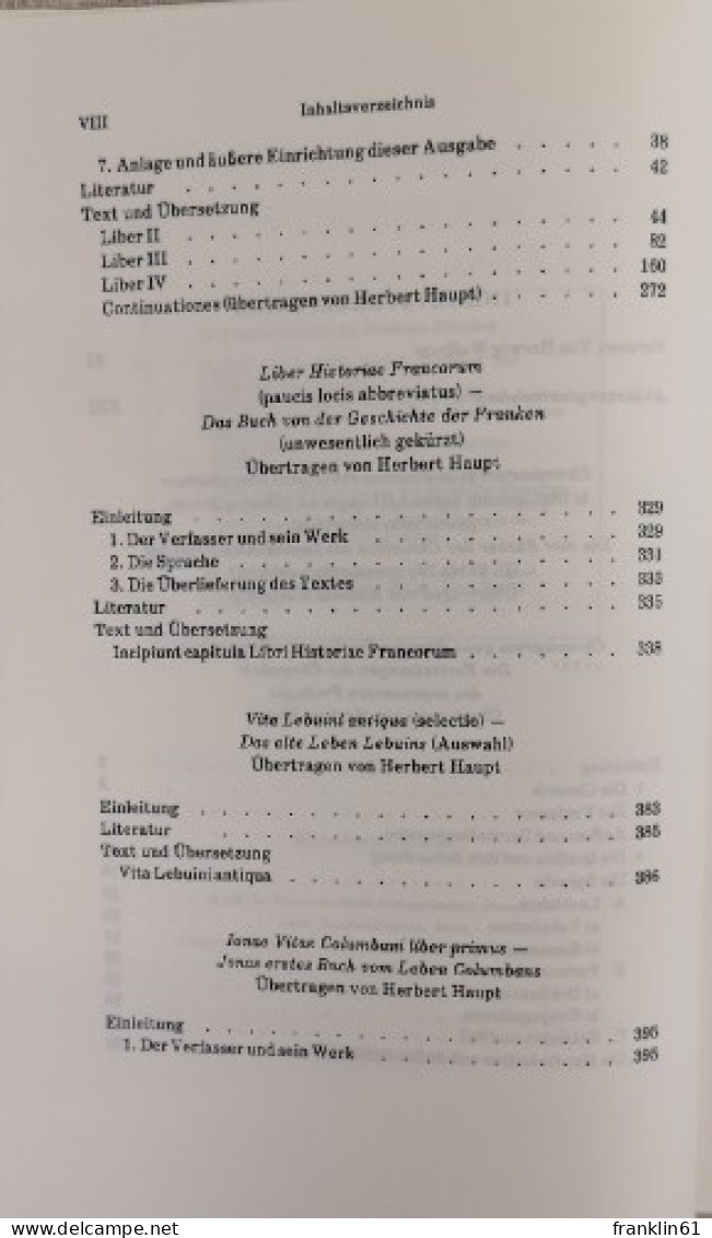Quellen zur Geschichte des 7. und 8. Jahrhunderts.