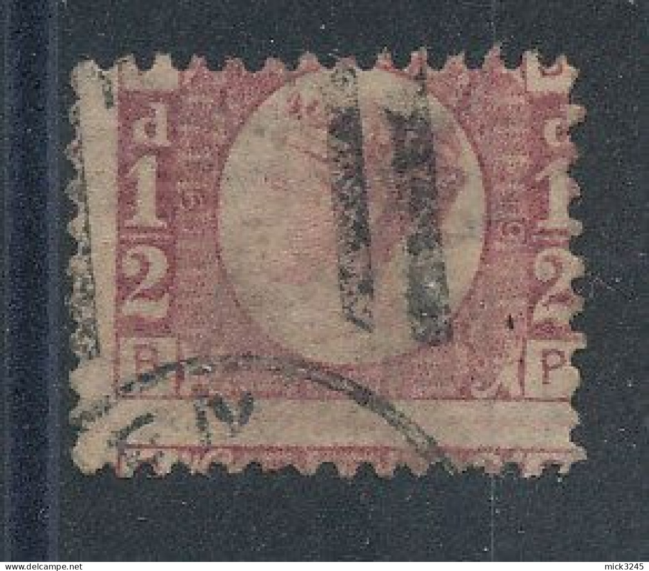 GB  N°49 Victoria 1/2p Rouge De 1870 - Piquage à Cheval - Used Stamps