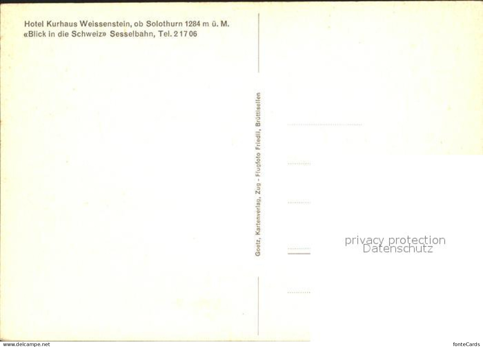 12071985 Solothurn Hotel Kurhaus Weissenstein  Solothurn - Autres & Non Classés