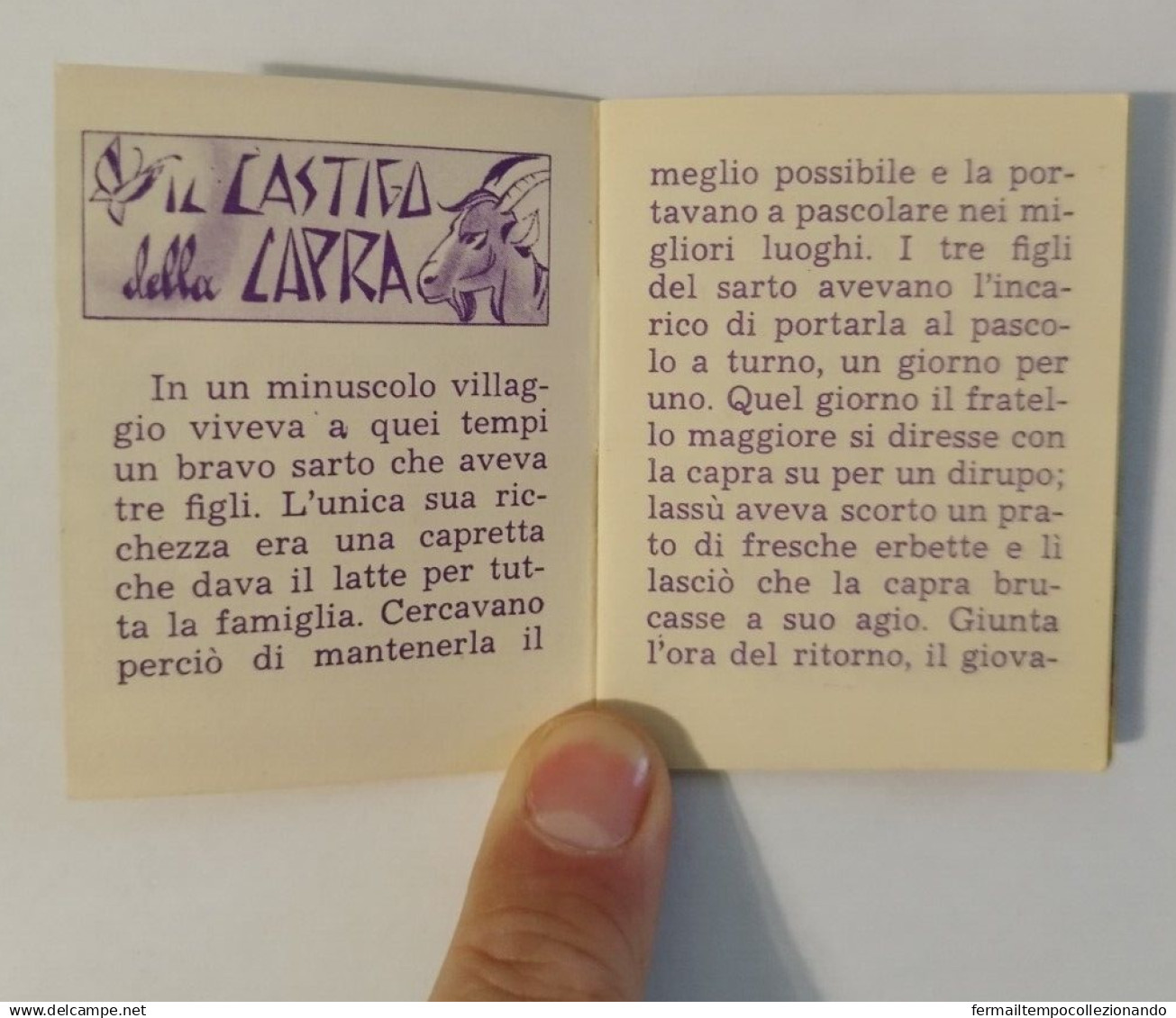 Bq30 Libretto Minifiabe Tascabili Il Castigo Della Capra Ed Vecchi 1952 N53 - Zonder Classificatie