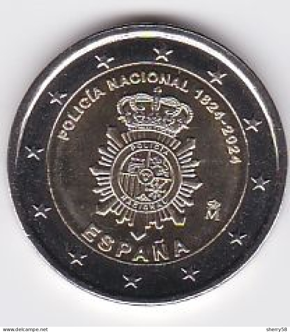 2024-ESPAÑA. MONEDA 2 EUROS - POLICIA NACIONAL- SIN CIRCULAR - Spagna