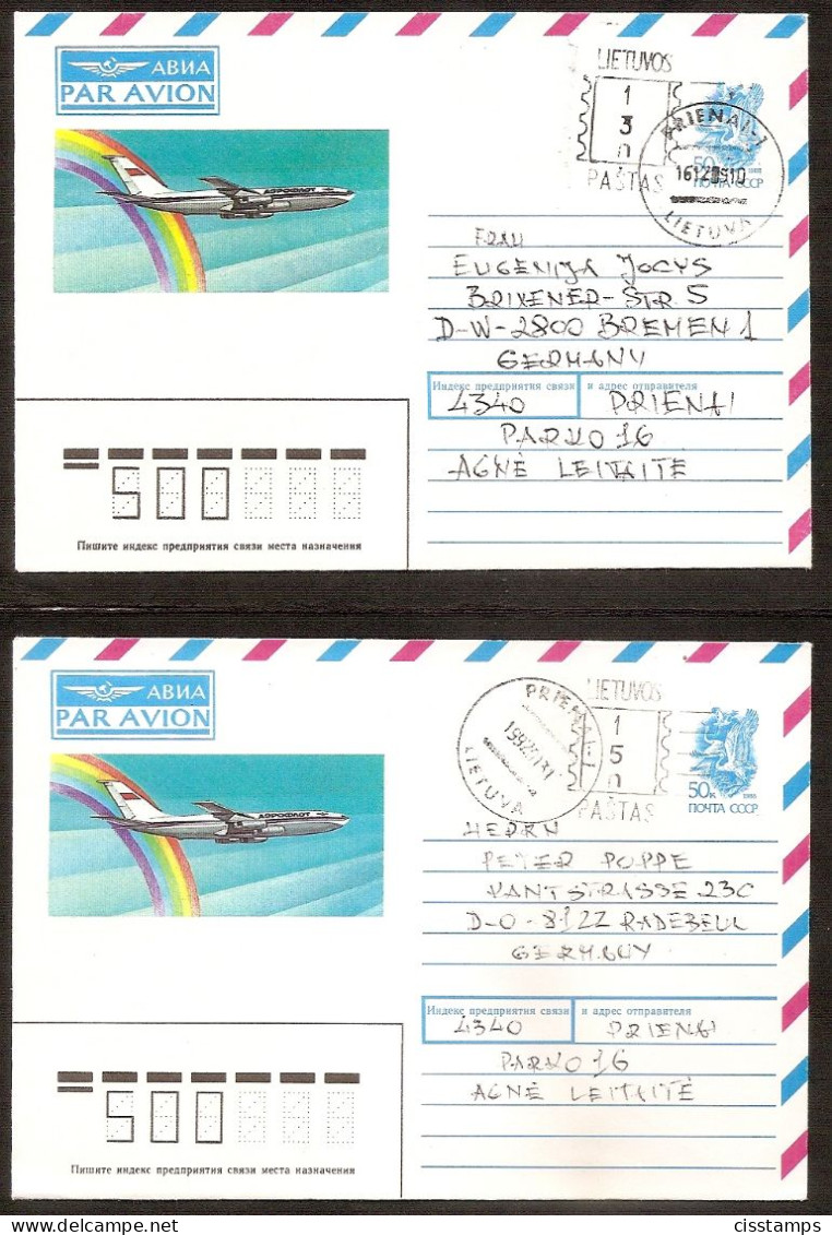 Lithuania 1992●Reprinted (Provisory) Cover●1.30 & 1.50 Mailed To Germany - Litouwen