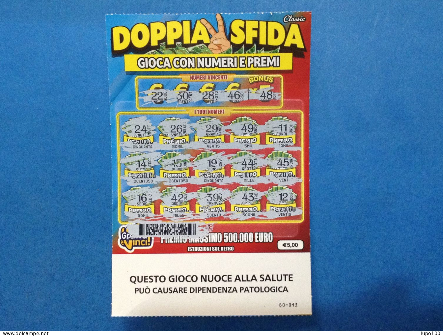 Lotteria Gratta E Vinci Doppia Sfida Classic Lotto 3081 - Loterijbiljetten