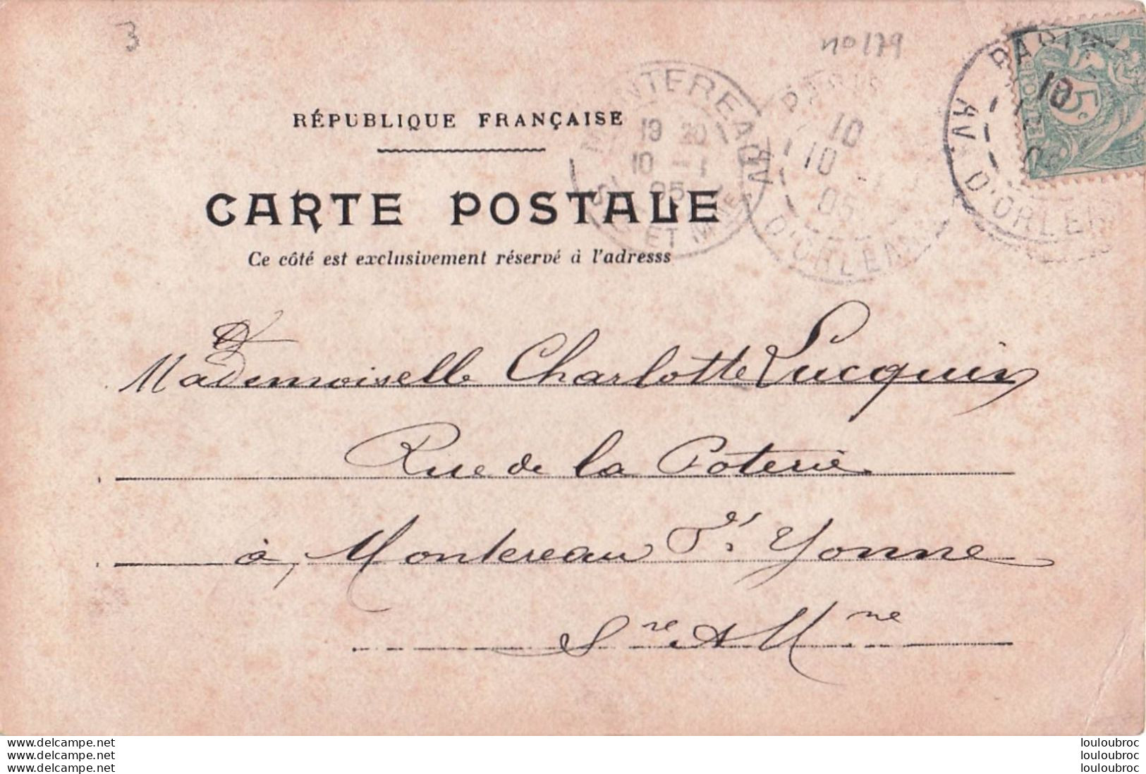 CARTE PHOTO FILLETTE  AVEC SA BROUETTE ET SA POUPEE CARTE ENVOYEE DE PARIS AV. D'ORLEANS 1905 - A Identifier